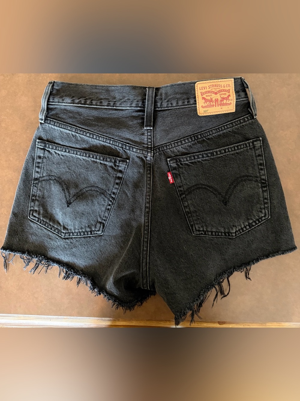 Levi's Black High-Rise Cutoff Denim Short. Size 26